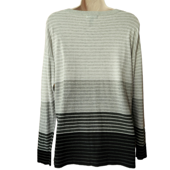 Gap Ombre Sweater Womens Size Small Stripe Long Sleeves Round Neck Pullover - Picture 7 of 8